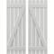 Ekena Millwork Americraft 5-Board (2 Batten) Wood Spaced Board-n-Batten Shutters w/ Z-Bar, ARW102SB519X77STH, PR ARW102SB519X77STH - alternate 1